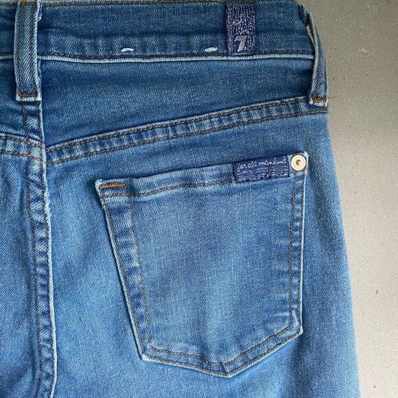 7 For All Mankind Jeans Women 25x26 Alta Blue Ankle Skinny Release Hem Jeans - Picture 5 of 9